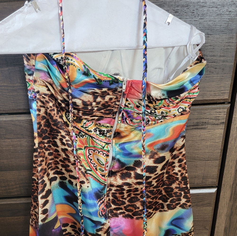 Muli Color Print Mini Dress - Picture 2 of 3